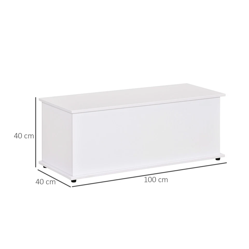 HOMCOM Storage Chest With Lid, 113L Storage Box, White - Image 3 of 4