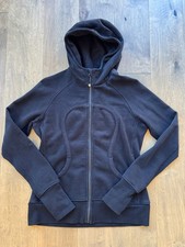 Lululemon Scuba Hoodie Black Full Zip Stretch Hooded Sweatshirt Women's Size 12