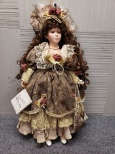Duck House Porcelain Doll Heirloom Lace Trim Decorative Brown Victorian Style