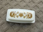 Vintage 1970s Pyrex Butter Dish with Lid Butterfly Gold 17-B