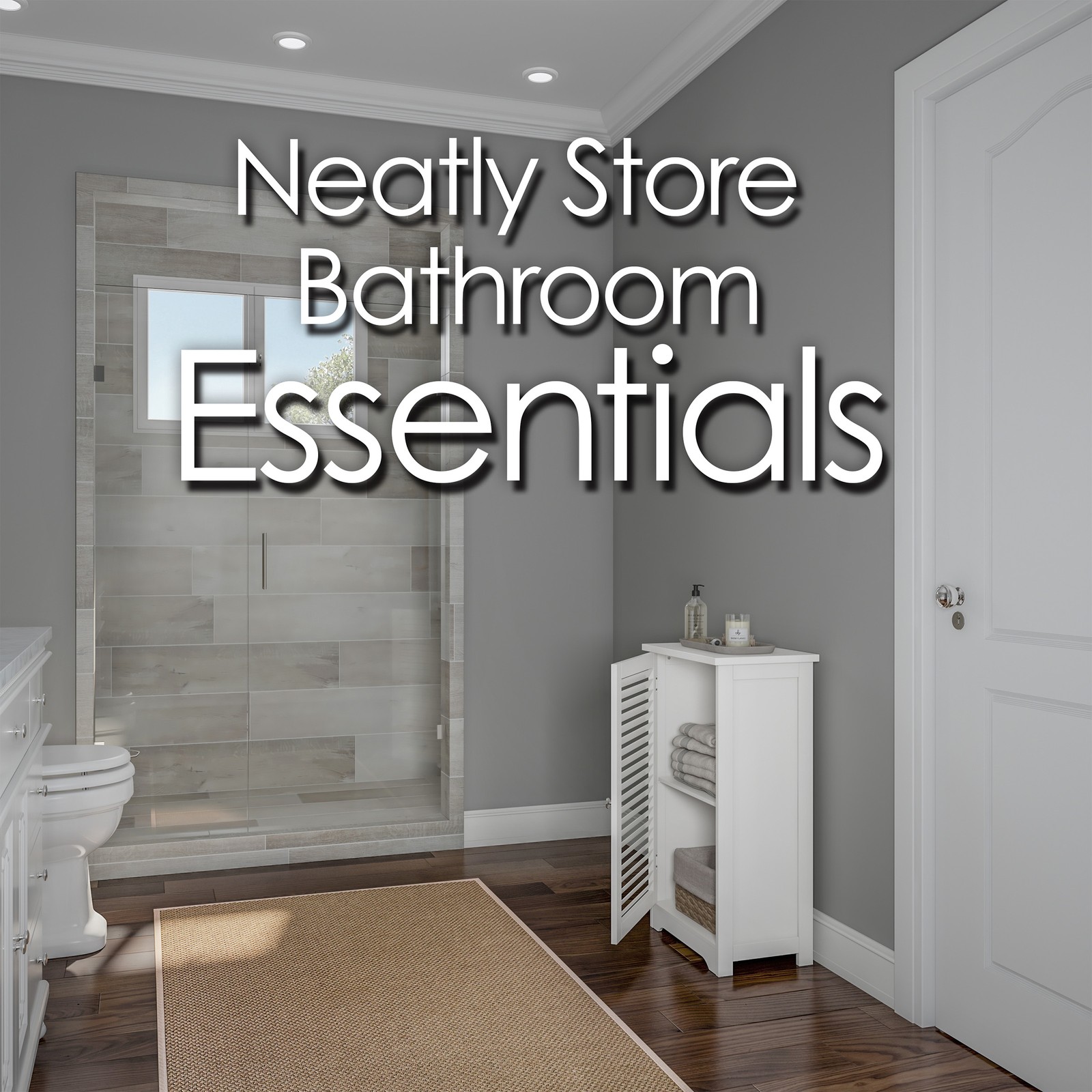 Bathroom Floor Cabinet 31 In Free Standing Storage Cupboard for Towels