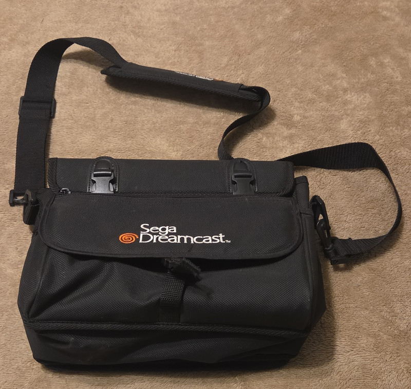 SEGA Dreamcast Carry/Shoulder Travel Bag Case Black Adjustable Strap