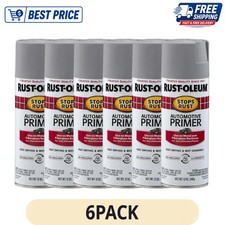 6 Pack Rust-oleum Automotive Stops Rust Primer Light Gray 12 Oz Spray Paint