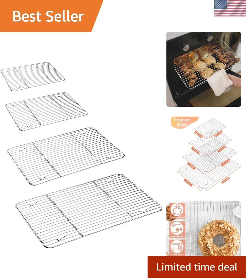 Heavy-Duty Stainless Steel Baking Cooling Racks - Effortless Baking Experience
Opens in a new window
