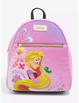 Loungefly Disney Tangled Rapunzel & Pascal Ombre Mini Backpack Pink Bag Flowers