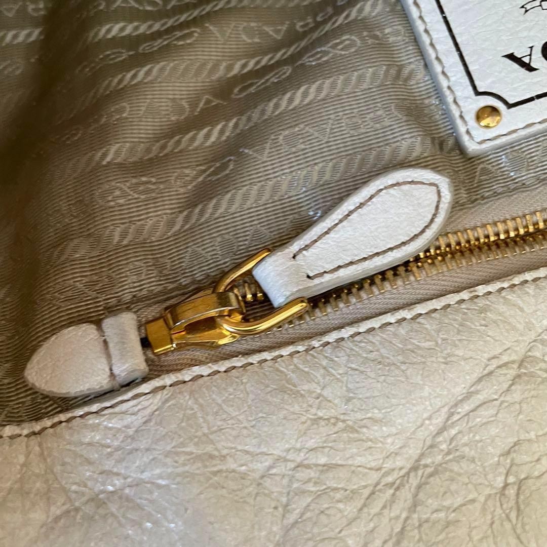 Excellent Condition PRADA Handbag Leather White Shoulder Bag Rare thumbnail 18