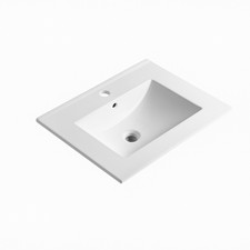 Lavabo da incasso rettangolare 71 cm in ceramica bianca design moderno bagno