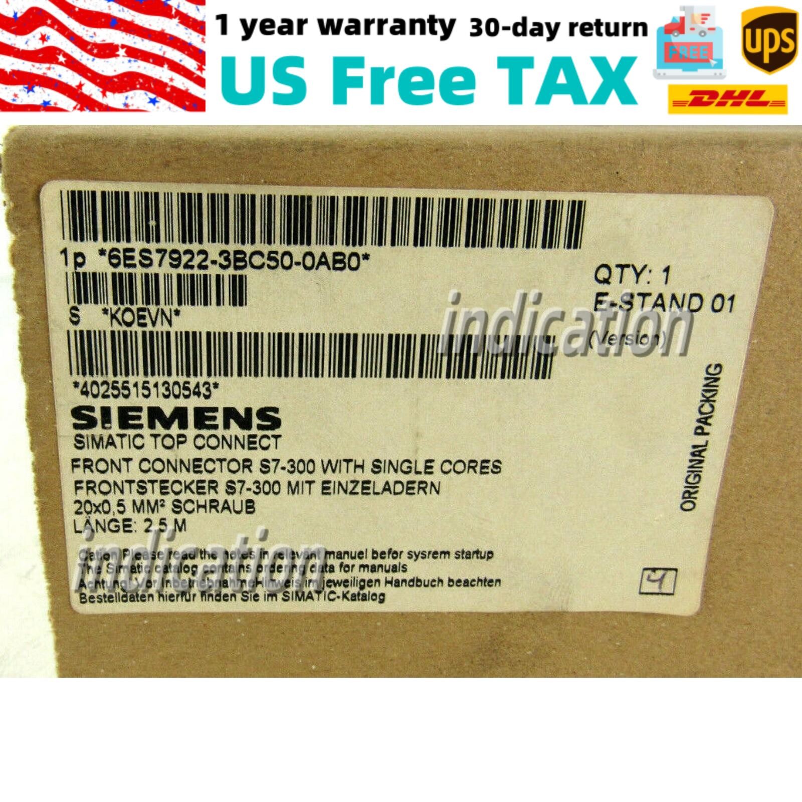 New Siemens Simatic S7 SITOP Connection 6ES7922-3BC50-0AB0 6ES79223BC500AB0