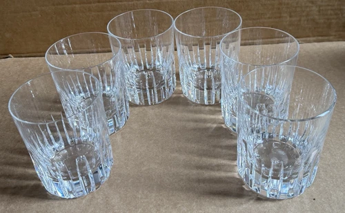 Lot of 6 Baccarat Crystal Whiskey or Water Glasses. Rotary Model