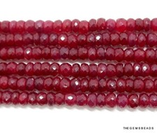 Natural Faceted Ruby Beads, Pigeon Blood Red 4-5mm Beads, 23 Pcs of Beads.