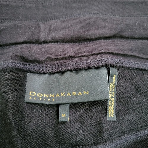 Donna Karan Active Women Cuffed Mesh Insert Joggers Size Medium Black Stretch - Picture 5 of 9