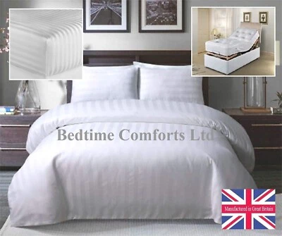 BEDTIME COMFORTS LTD ELECTRIC BED 3' SINGLE EXTRA LONG FITTED SHEET 3' x 6' 6" LUXURY SATIN STRIPE