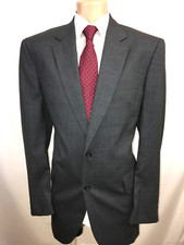 JOS A BANK MENS SPORT COAT BLAZER SUIT JACKET SZ 42L 100 WOOL GRAY EUC