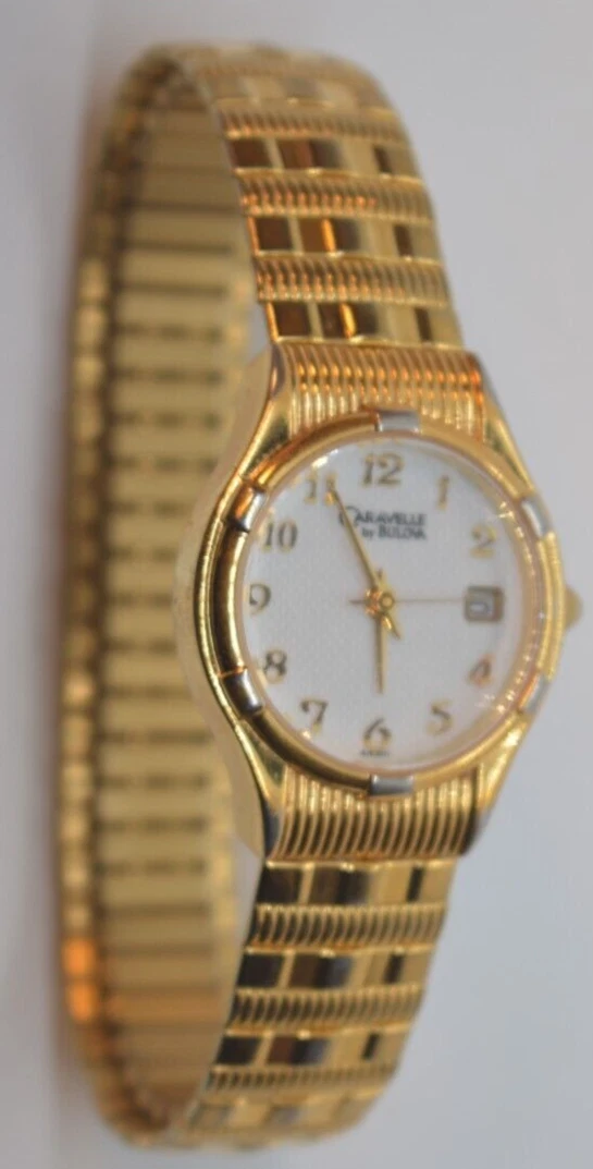Vtg CARAVELLE by Bulova B1 womens quartz Date watch New battery