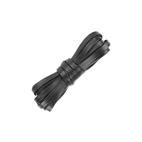 Plus Basics Black Luxury Leather w/ Silver Aglet Laces