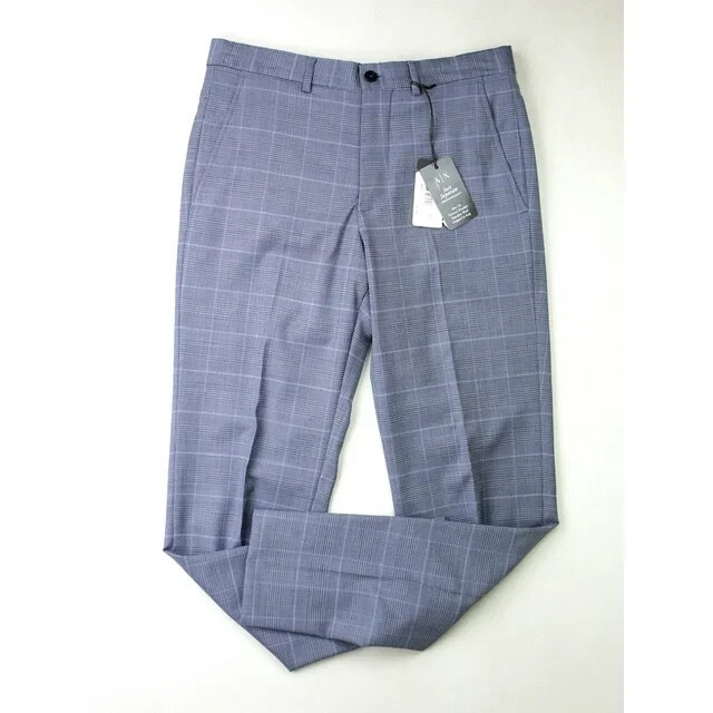 NWT $220 Armani Exchange Men's Blue Windowpane Suit Pants, Dif. Sizes