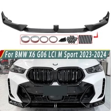 For 2023-24 BMW X6 G06 LCI M Sport Front Spoiler Splitter Lip Carbon Fiber Look