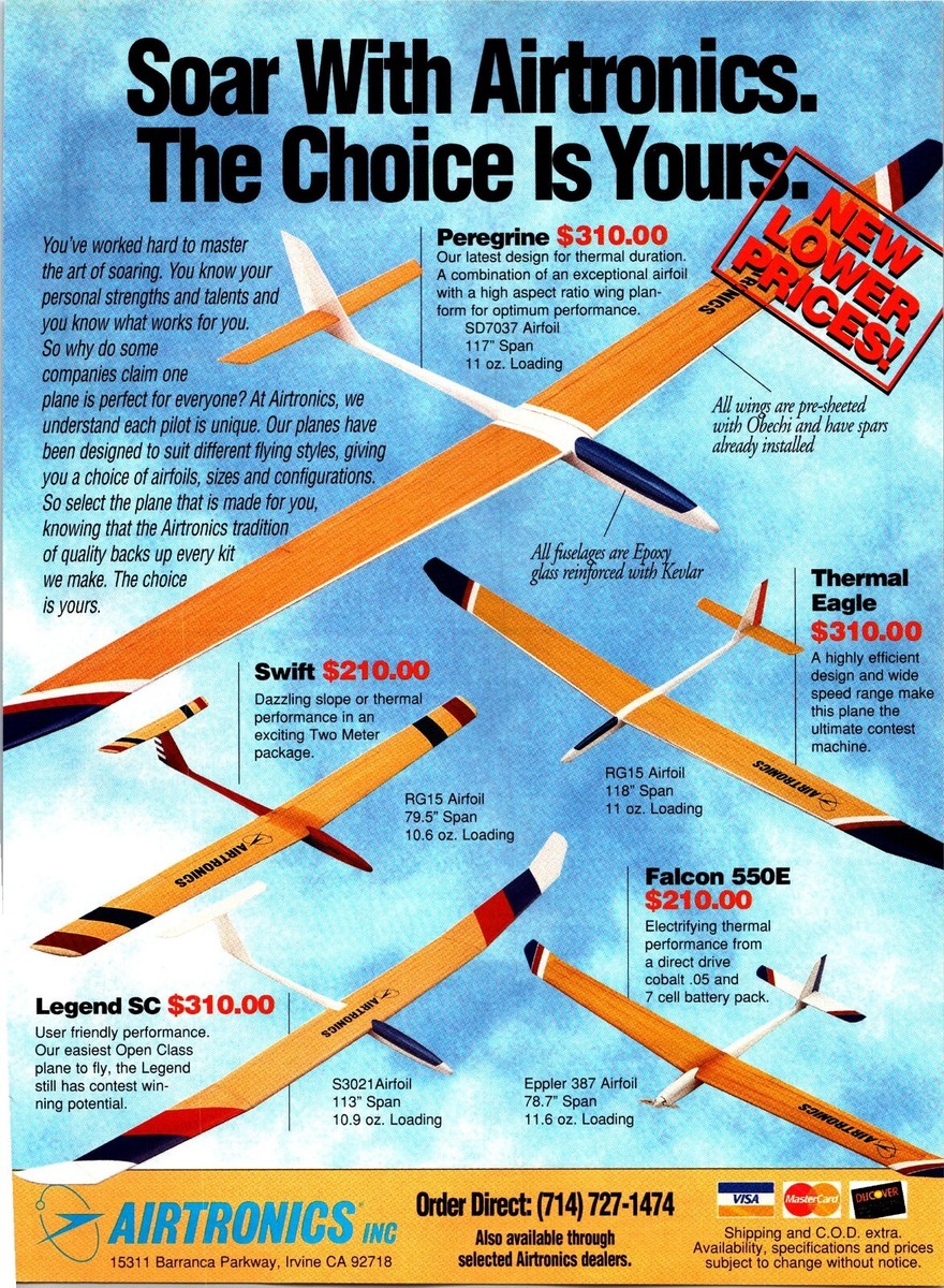 Peregrine Sailplane Vintage Print Ad 1996 Wall Art Decor Swift 