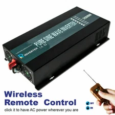 3500W Power Inverter 12V/24/48V DC to 120/220V AC Car Home remote control Truck