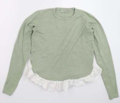 Asos Damen grün Rundhalsausschnitt Acrylmischung Pullover Größe 10