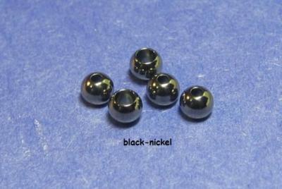 100 fly tying brass beads BLACK-NICKEL 100 beads 6 sizes available COMBINE SHIP