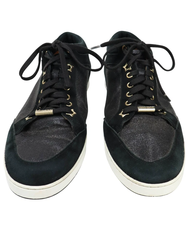 Zapatillas De Mujer JIMMY CHOO Miami En Ante Negro Con Brillo (EU) 41 - Imagen 4 de 4