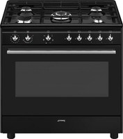 Smeg Cucina A Gas 5 Fuochi Forno Elettrico Con Grill 90X60 Cm Nero CX91GMBL