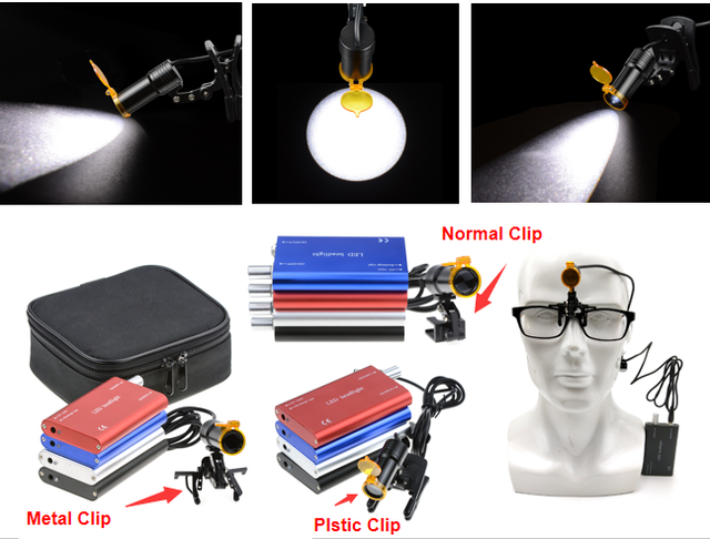 圖片 1 - 5W Dental Normal/Metal/Plastic Clip High Power LED Headlight+Light Shield DY-007