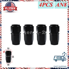 4Pcs AN8 8AN Swivel Straight Hose End Fitting Adaptor For CPE Fuel Hose Black