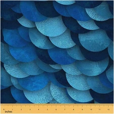 SeaSpray Fabric Collection - Mermaid Scales, Ocean Fish Squ