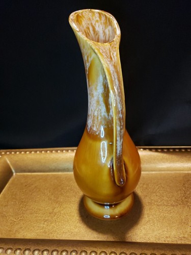 Vintage Brown Glaze Drip Pitcher Bud Vase Made In USA - 第 2/8 張圖片