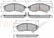 Kit pastiglie freno anteriori per Mitsubishi L200 96->07 Nissan Cefiro 94->99 Maxima QX