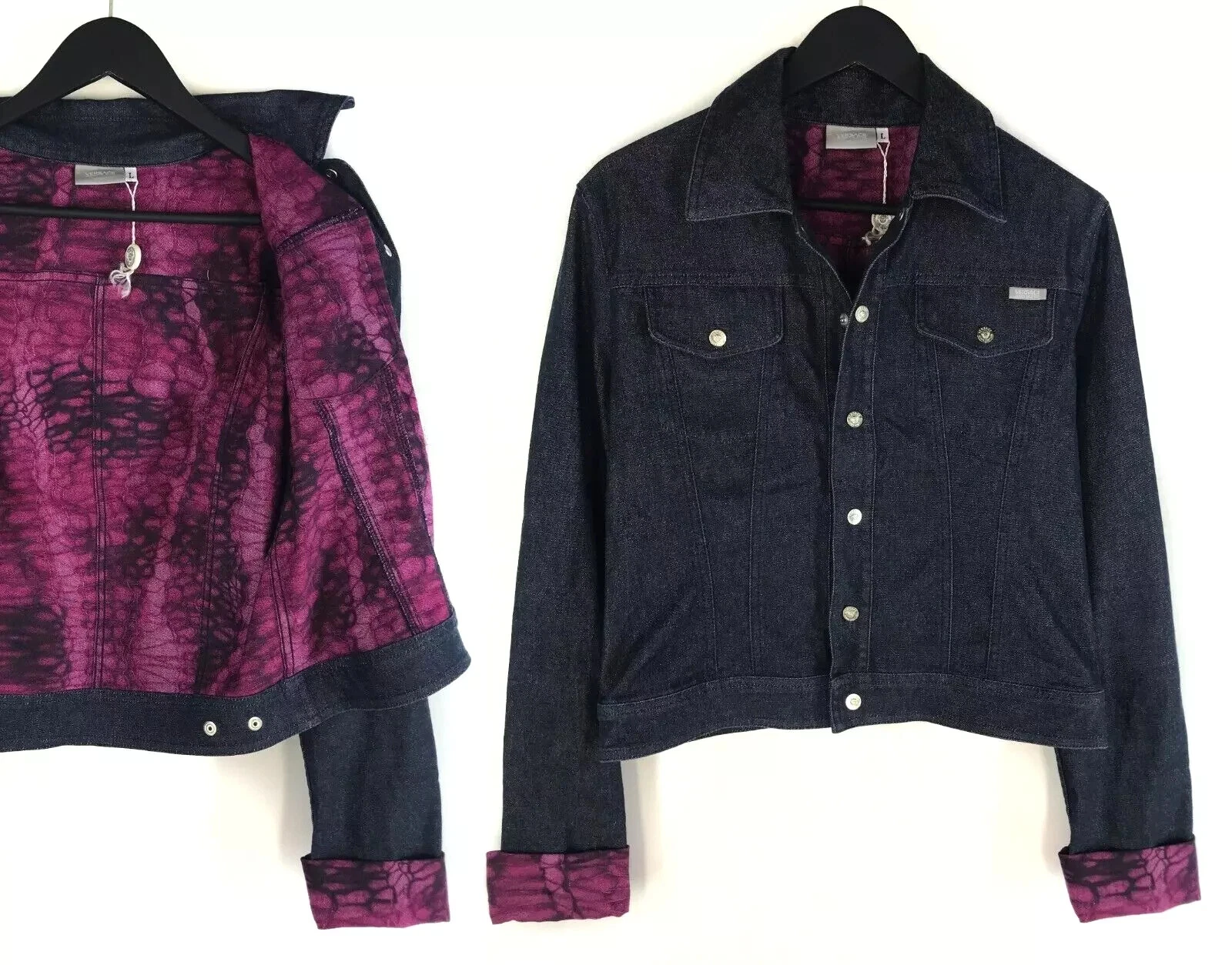 Giacca di jeans donna Versace Jeans Couture blu navy taglia L