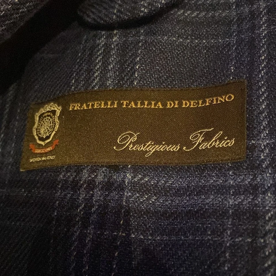Fratelli Tallia Di Delfino SuitSupply Wool Silk Linen Blue 46S Havana - Image 4 of 4
