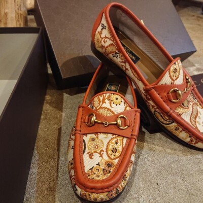 GUCCI 1953 Limited Horse Bit Loafers Paisley Canvas Woman 35,5 (22,5 cm)