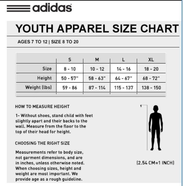 adidas pants kid size
