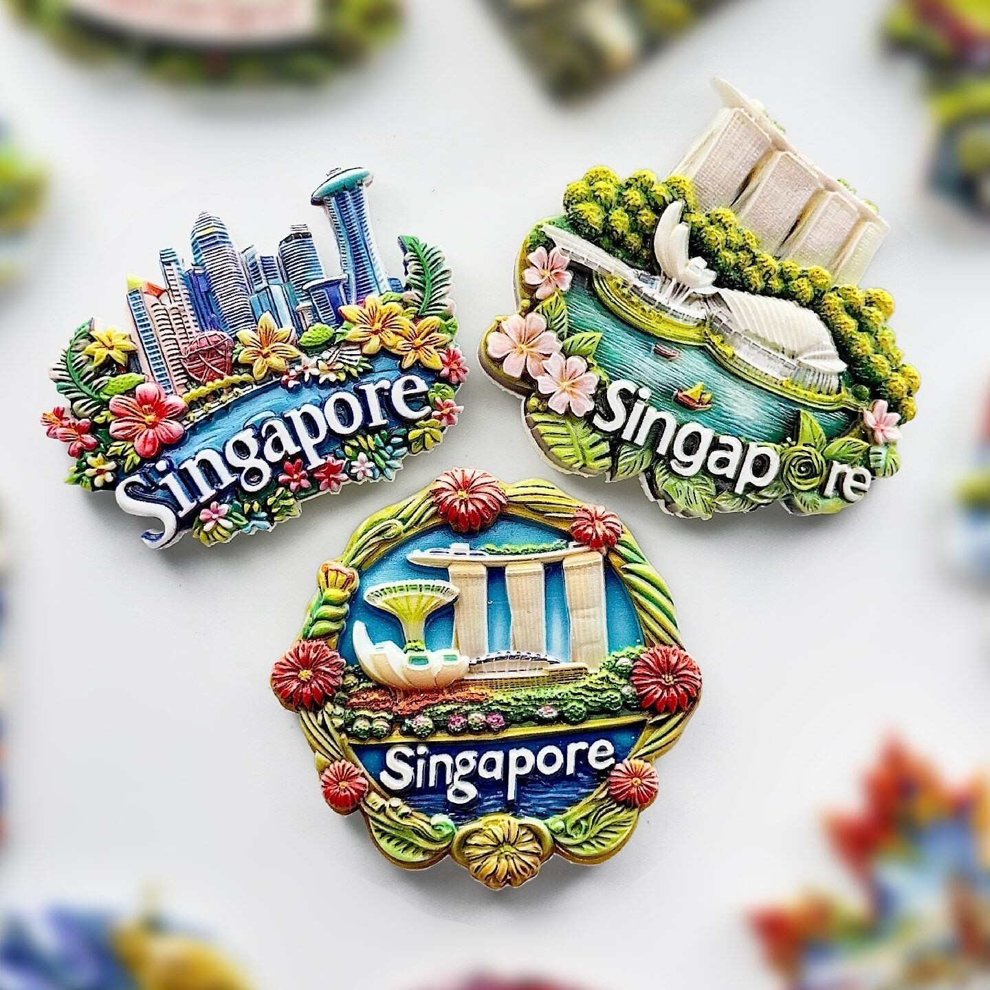 Singapore Tourism Tourist Souvenir 3D Resin Refrigerator Fridge
