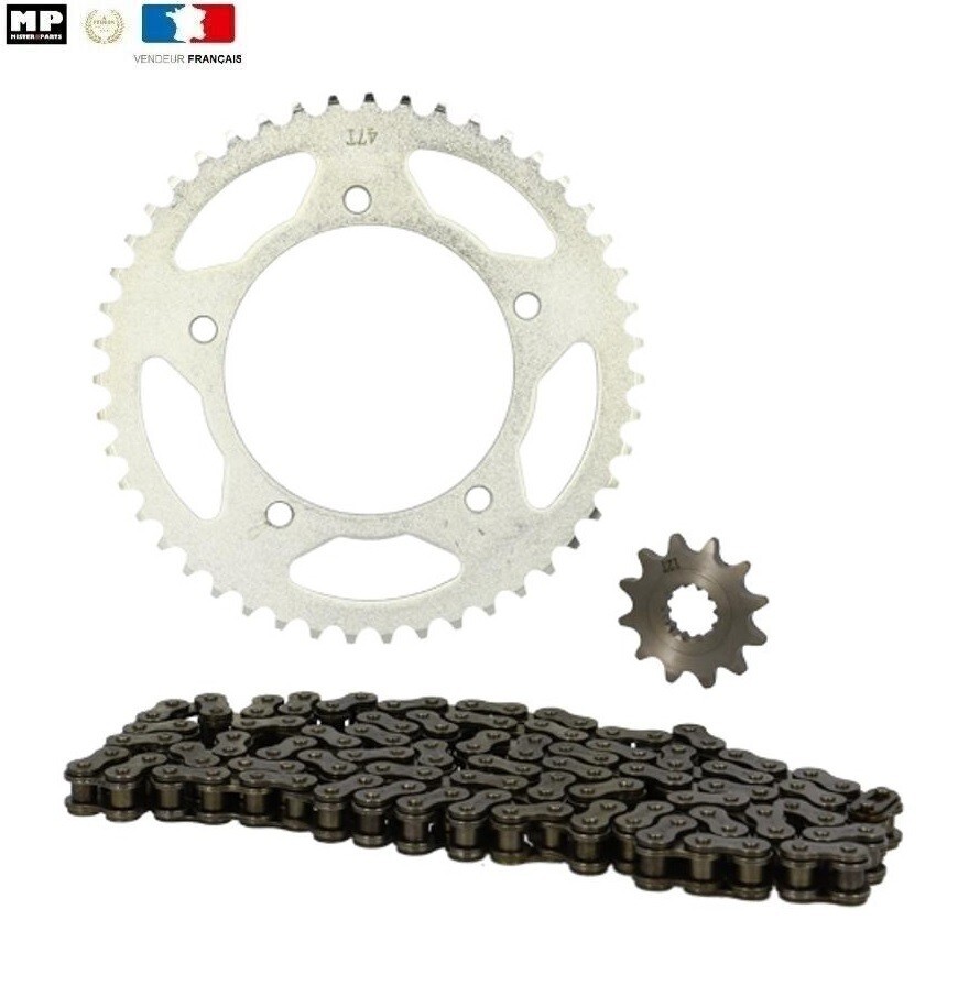 Kit chaine complet Aprilia RS 50 pour modèles 1999 à 2005 transmission 12X47