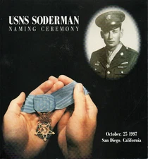 USNS Soderman T-AKR 317 Naming Ceremony program 1997 (MOH recepient)