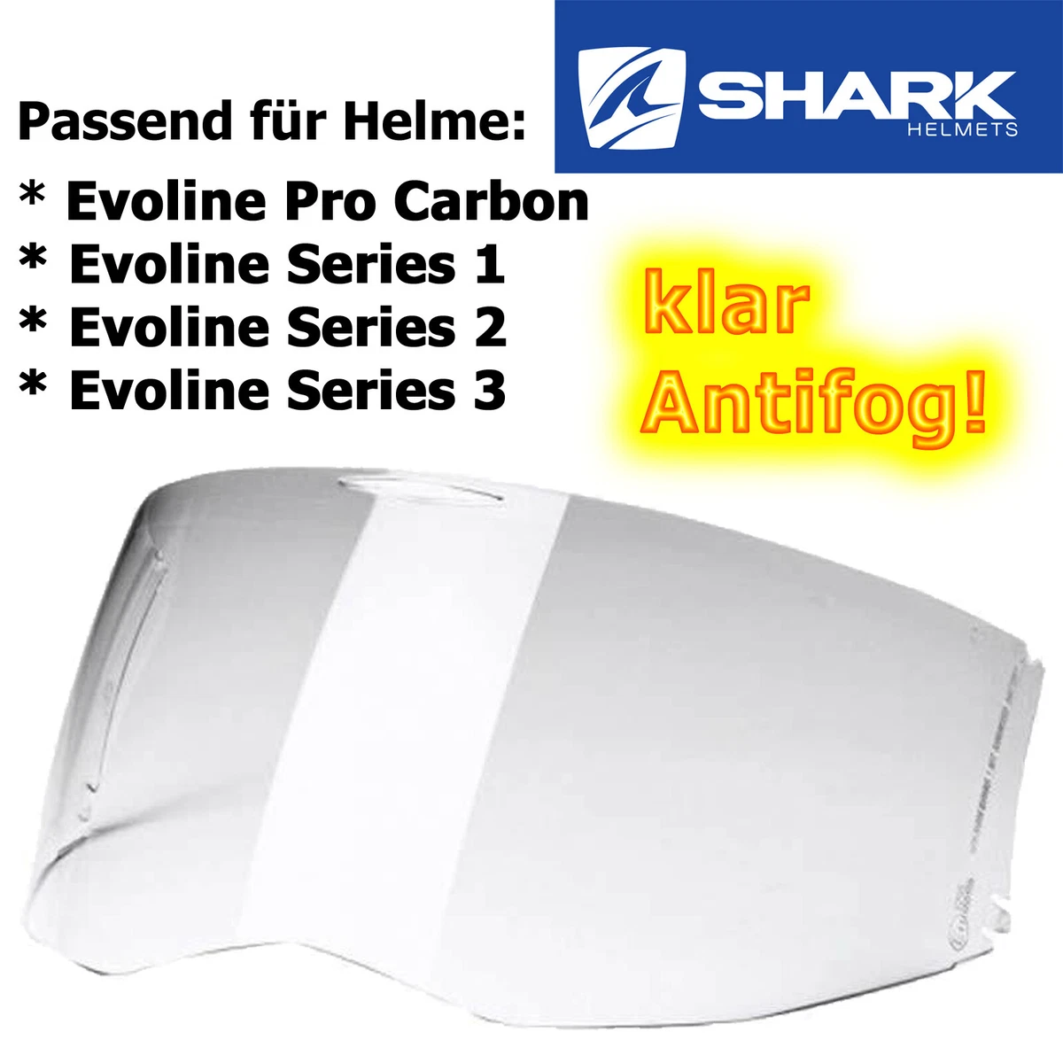 SHARK Sight for Evoline Pro Carbon Evoline Series 3 2 1 Clear ANTIFOG