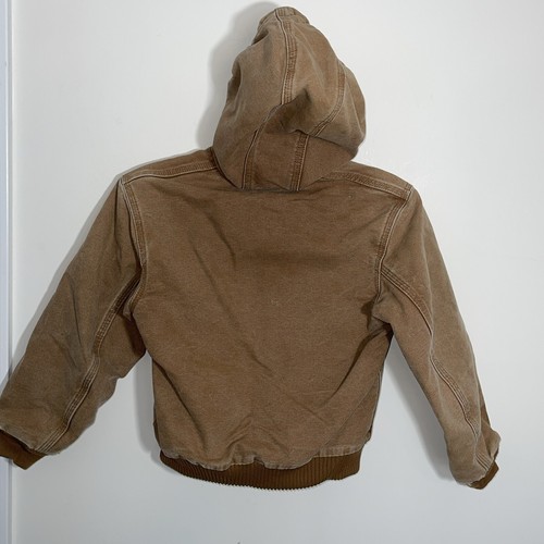 Carhartt Youth Boys Jacket Coat Hood Quilt Lined Brown Med (8) - Picture 5 of 7