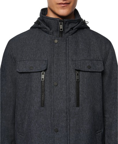 Marc New York "Doyle" Men's Large Navy Blue Hooded Water Resistant Jacket - Picture 2 of 3