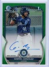 2023 Bowman Chrome Gabriel Gonzalez Green Refractor Auto #1/99 Mariners