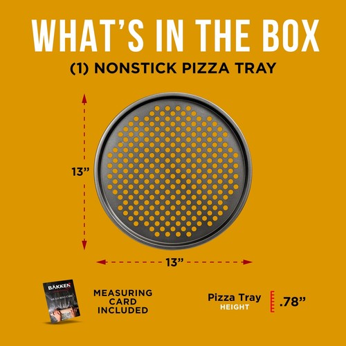 Non-Stick Pizza Pan with Holes - 13-Inch Perforated Pizza Crisper Carbon Stee... - Picture 6 of 8
