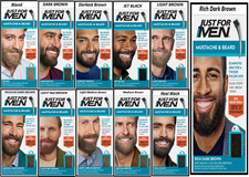 Just For Men Mustache and Beard Dye for Men with Brush Easy Application
