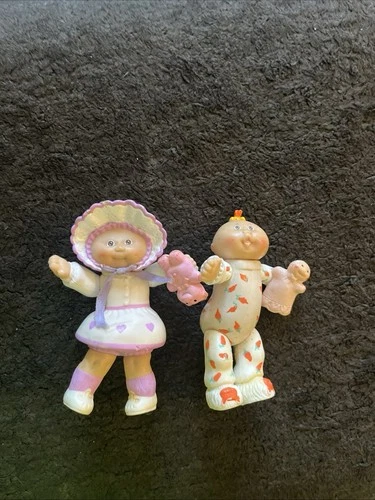 2 x Vintage 1984 Cabbage Patch Kids Doll Mini Figures PVC Toy Figurine
