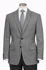 Size-Large Banana Republic Italian Fabric Blazer 44R Gray Windowpane Mens Coat