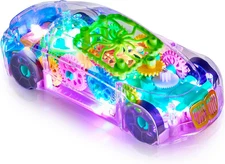 Playbees Light-Up Transparent Car Toy Toys for Autistic Kids Ages 3-5 7 Senso...
