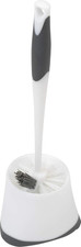 Clorox Corner Toilet Bowl Brush with under Rim Scrubber, Includes Corner Storage
