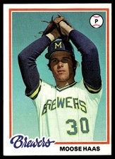 1978 Topps Baseball Card Moose Haas RC Milwaukee Brewers #649 NM